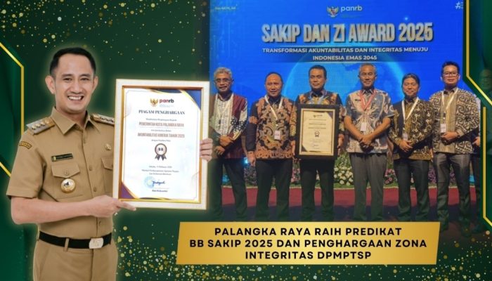 Pemko Palangka Raya Raih Predikat BB SAKIP 2025, DPMPTSP Sabet Penghargaan WBK