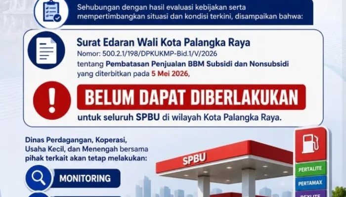 Pemkot Palangka Raya Tunda Pembatasan Penjualan BBM Seluruh SPBU