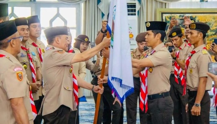 Agustiar Sabran Lepas 506 Pramuka Kalteng Menuju Jamnas XII di Cibubur