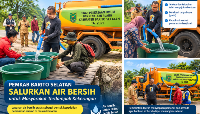 PUPR Barsel Distribusikan Air Bersih untuk Warga Terdampak Kekeringan